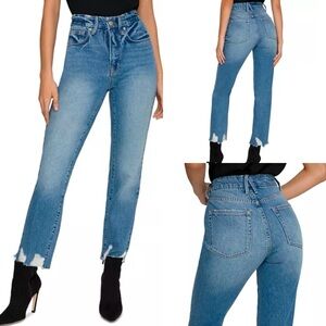 Good American Women's Good Vintage Jagged Hem Jeans In Blue641 size 6/28​